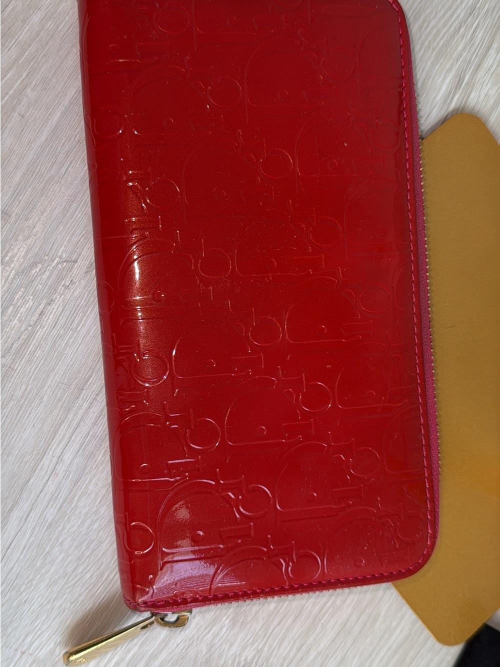 Vintage Christian Dior Ultimate Voyageur Red Patent Leather Diorissimo Zip Aroun - Picture 5 of 11